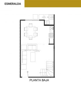 Plano arquitectónico del modelo Esmeralda de Jardines de la laguna