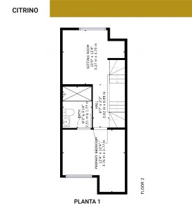 Plano arquitectónico de la planta 1 del modelo Citrino de Trojes Residencial