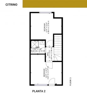 Plano arquitectónico de la planta 2 del modelo Citrino de Trojes Residencial